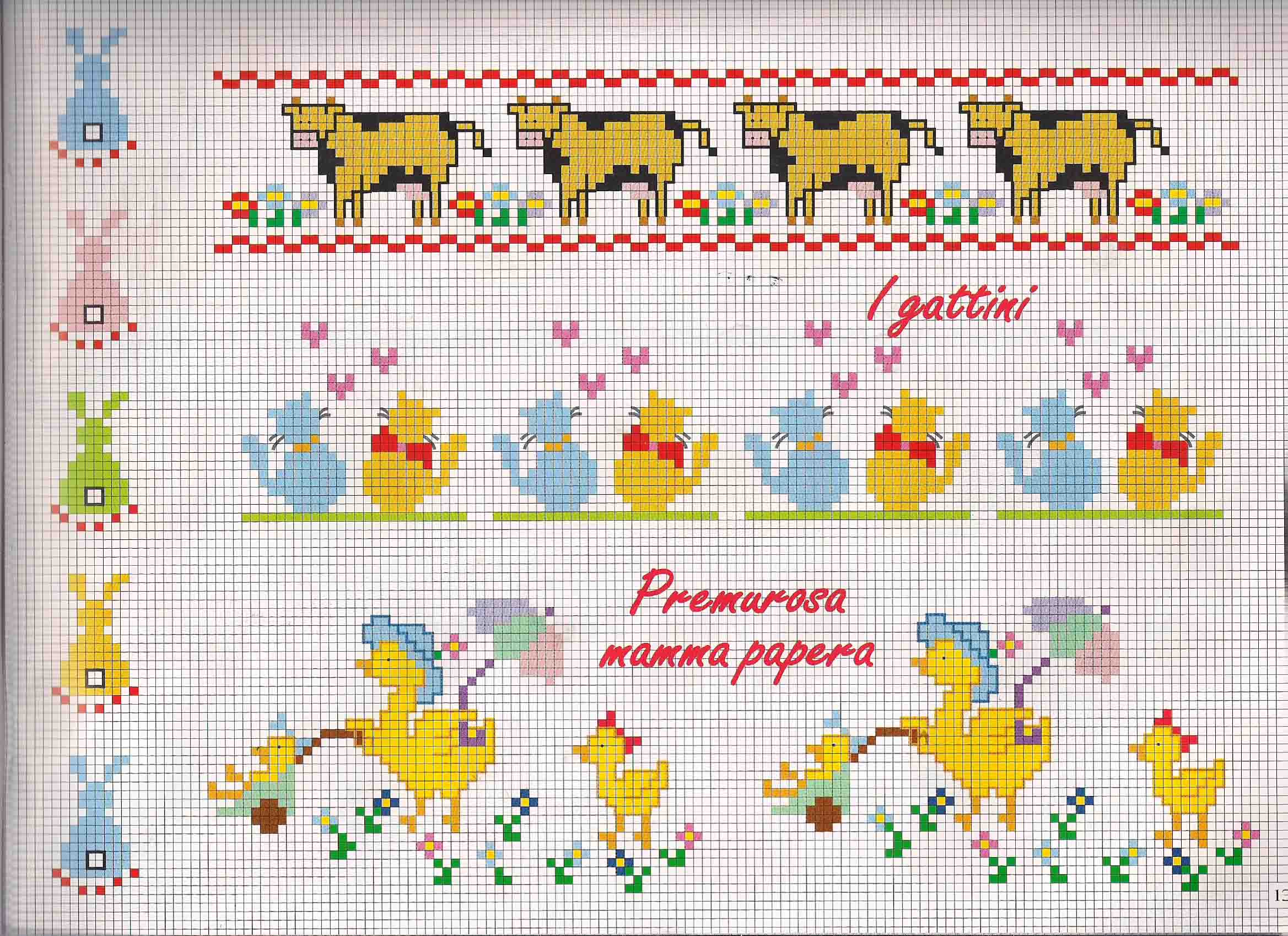 bordi bimbi con mucche e papere