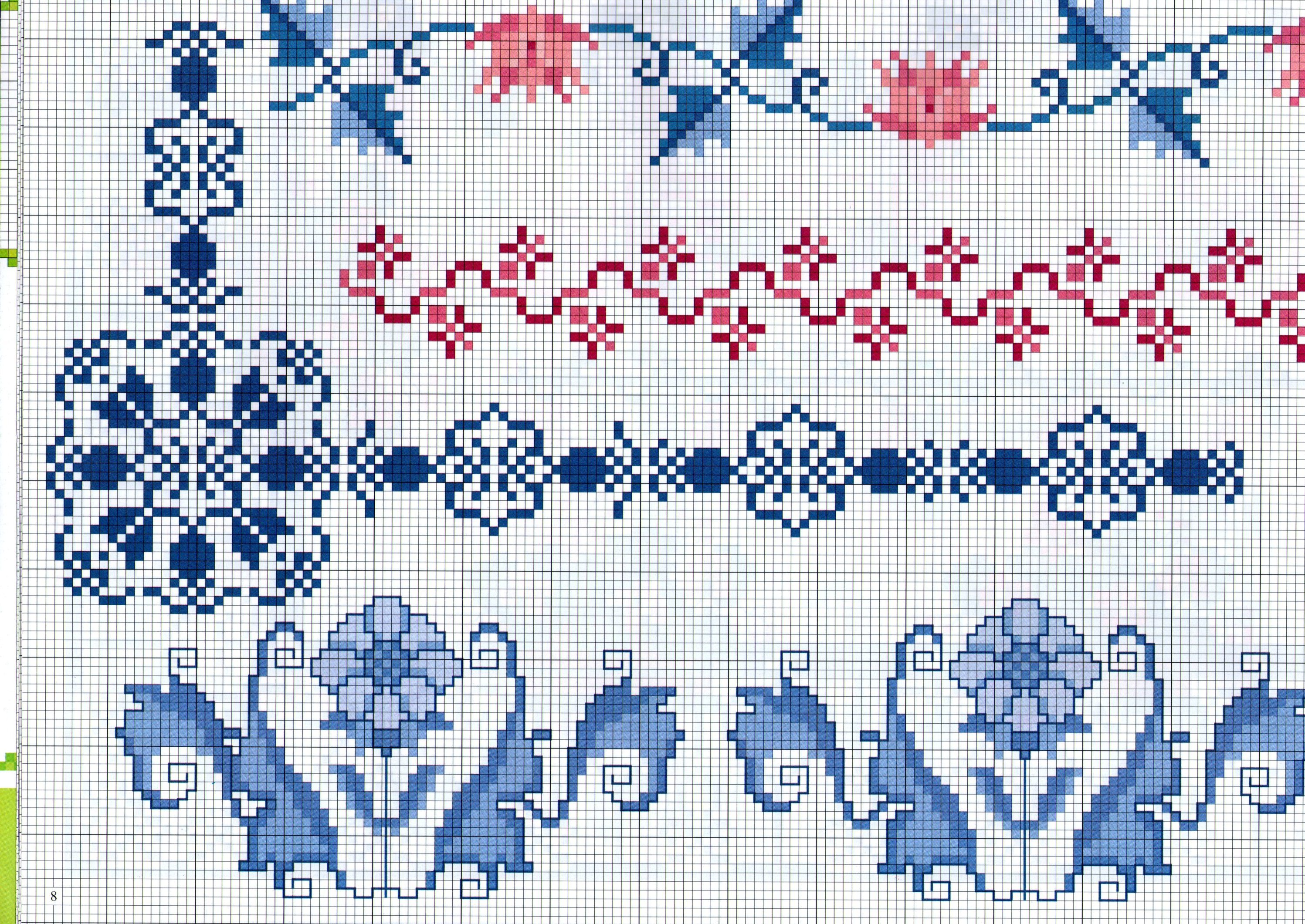 bordure da ricamare con fiori di vario tipo