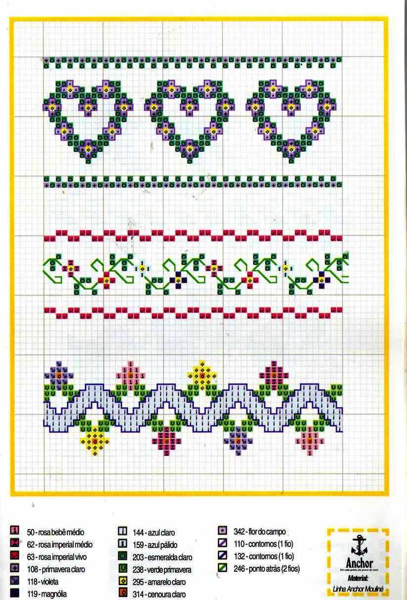 bordure fiori cuoricini fioritii