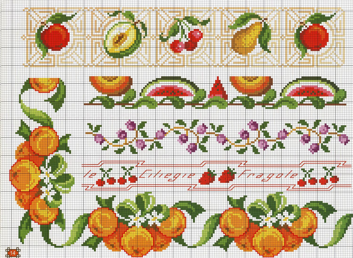 bordure frutta arance anguria