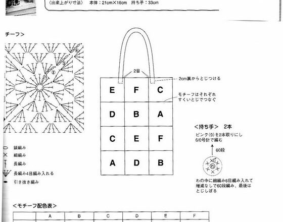 borsa moduli colorati quadrati uncinetto (2)