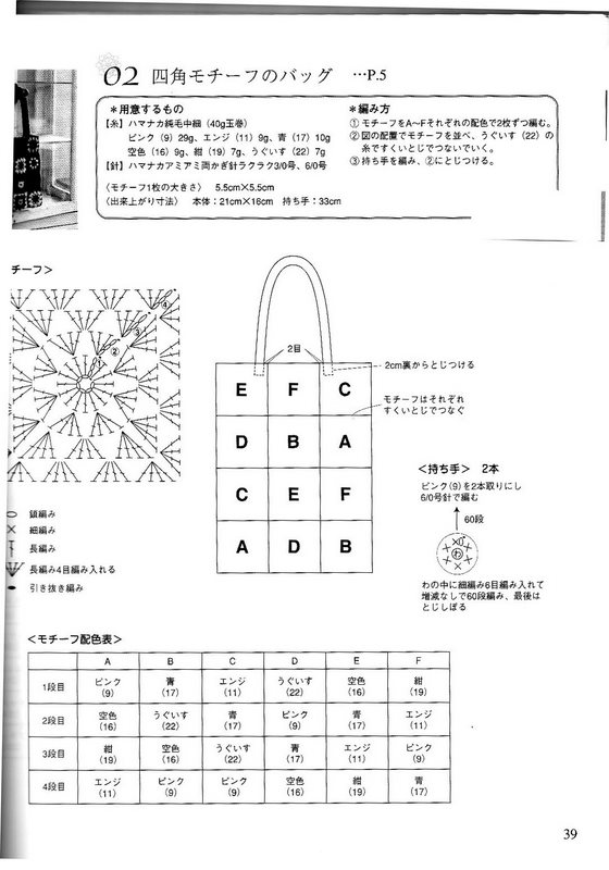 borsa moduli colorati quadrati uncinetto (2)