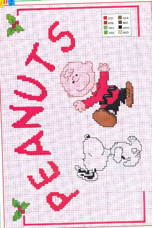 charlie brown maglia rossa punto croce