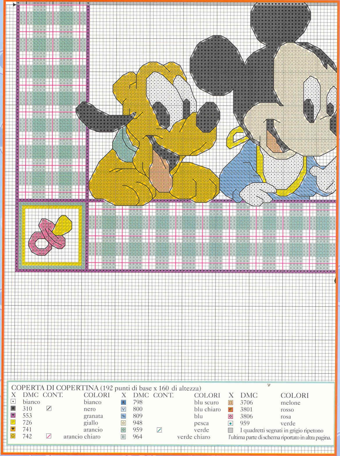copertina punto croce schema con Disney Bebè (3)