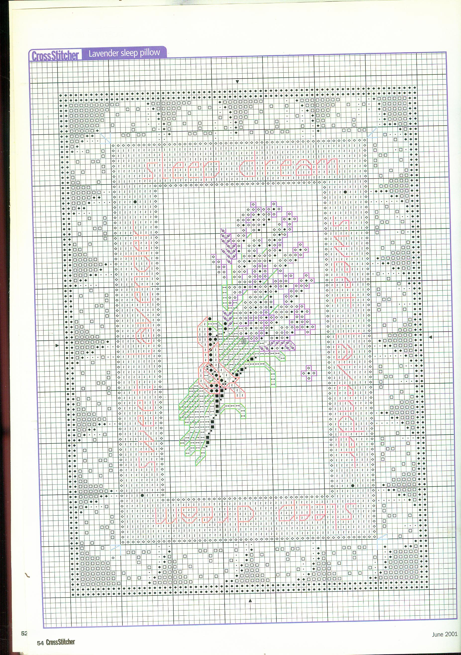 cuscino con fiori di lavanda punto croce (3)