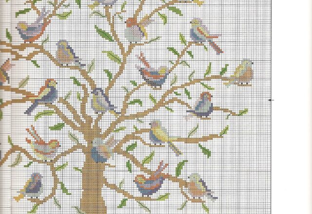 cuscino da ricamare con tanti uccellini su un albero (4)