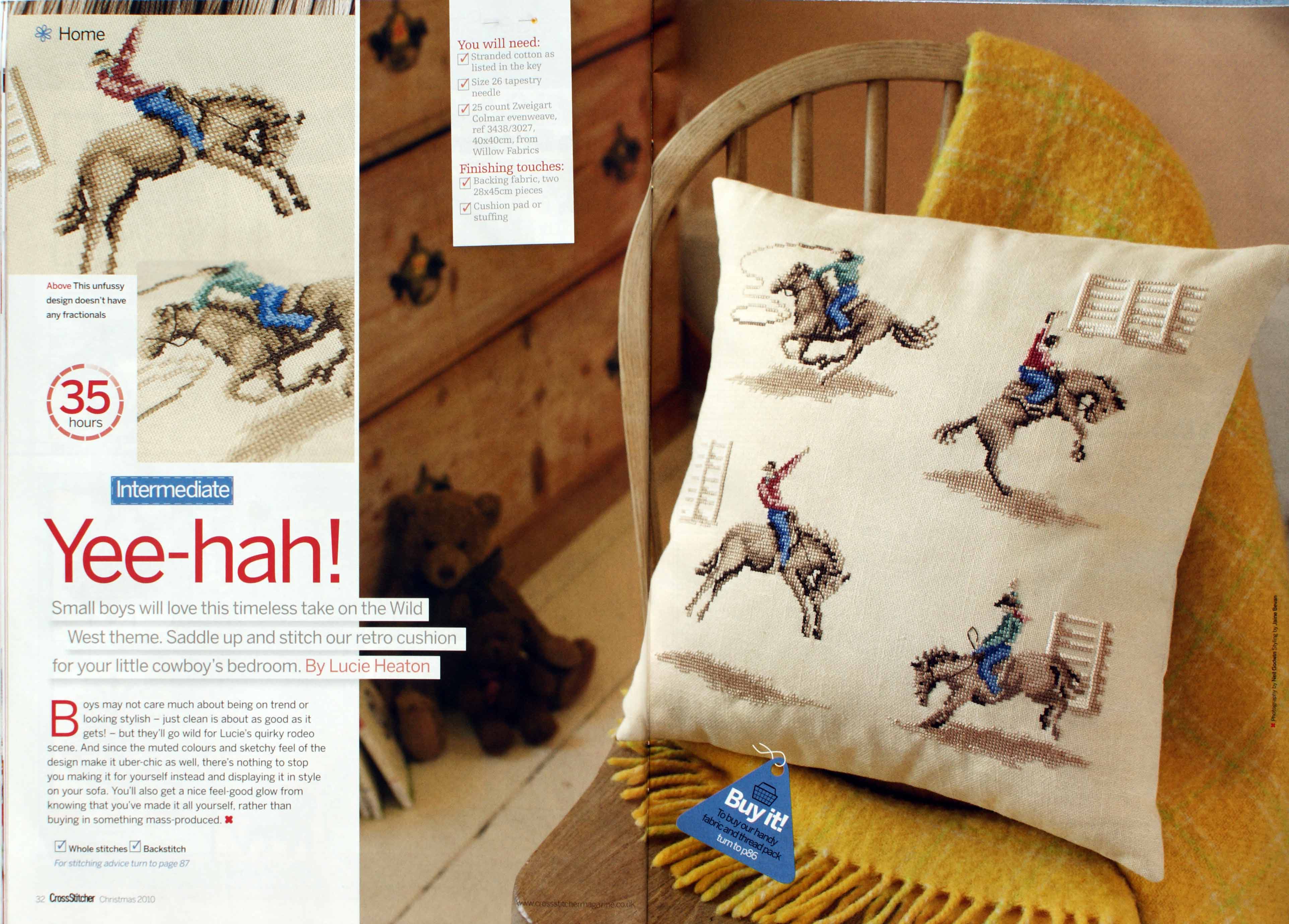 cuscino punto croce cowboy a cavallo (1)