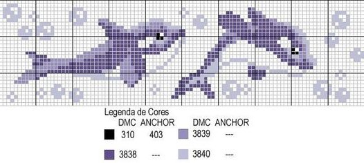 delfini schema punto croce bavaglino