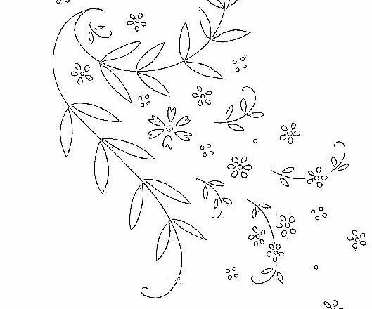 disegni da ricamare cascata di fiori