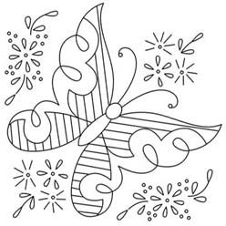 disegni da ricamare farfalla con fiorellini