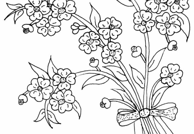 disegni da ricamare mazzo di fiori
