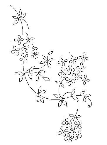 disegno da ricamare fiori angolari