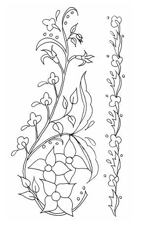 disegno da ricamare fiori verticale