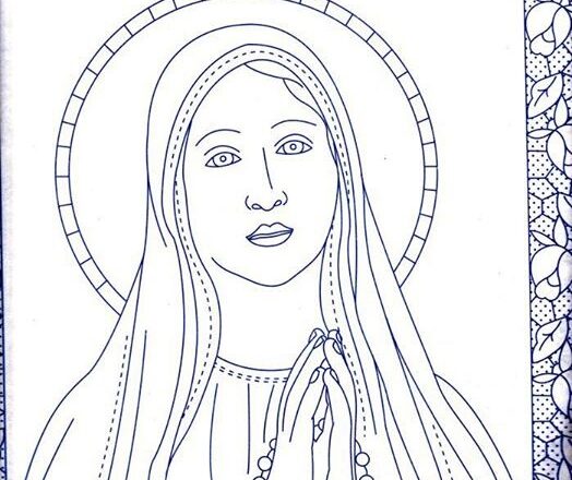 disegno da ricamare madonna