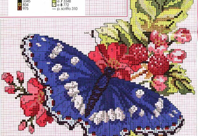 farfalla blu posata sui fiori
