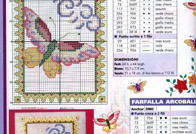 farfalla cinese schema punto croce