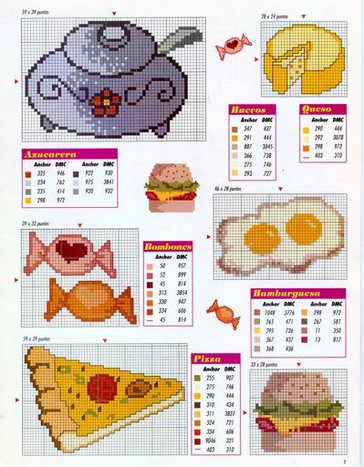 fetta di pizza uova fritte panino punto croce