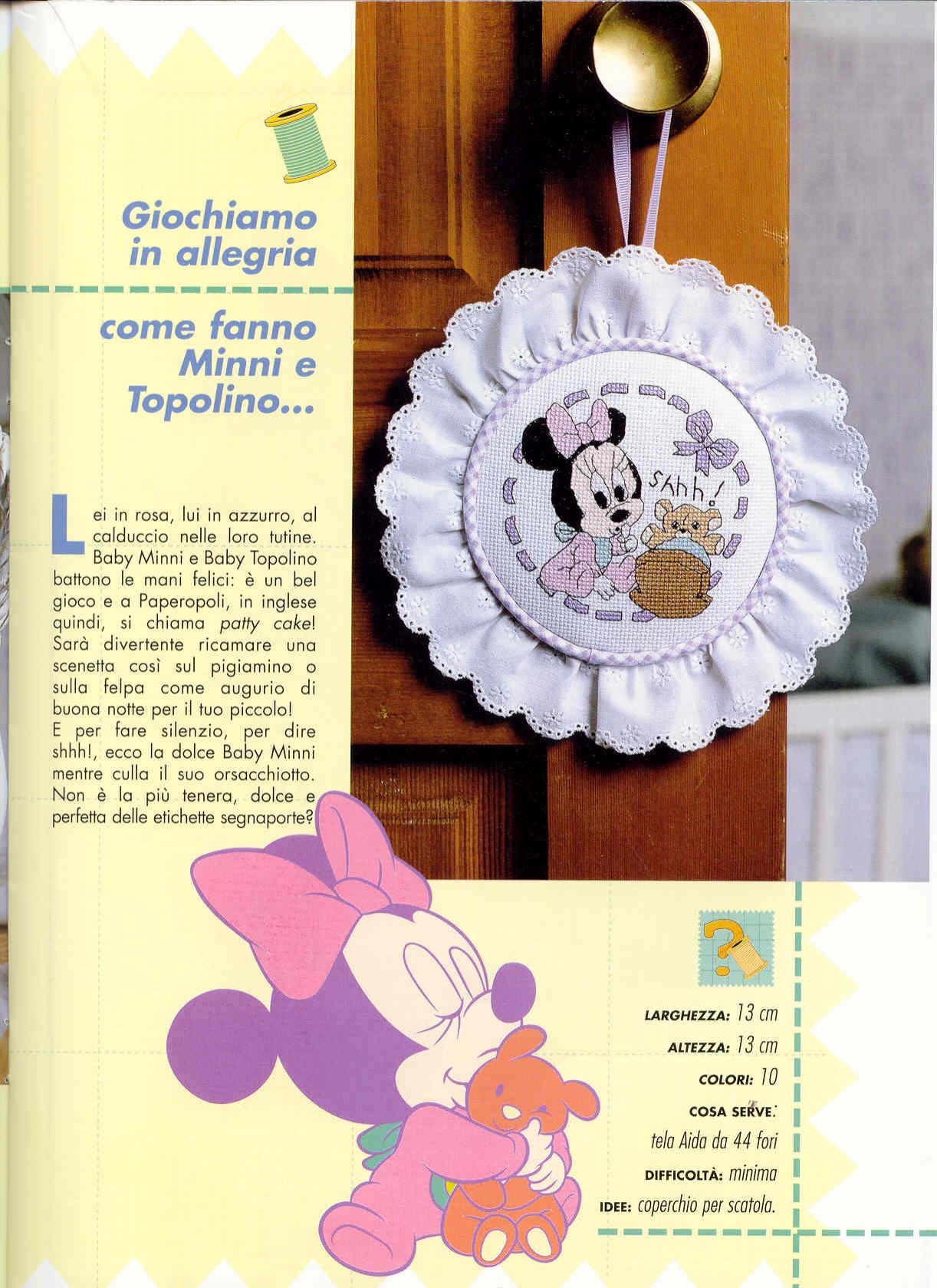 fiocco nascita Disney con Minnie e orsacchiotto (1)