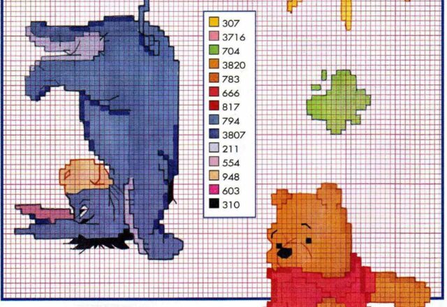 ih-oh punto croce pooh