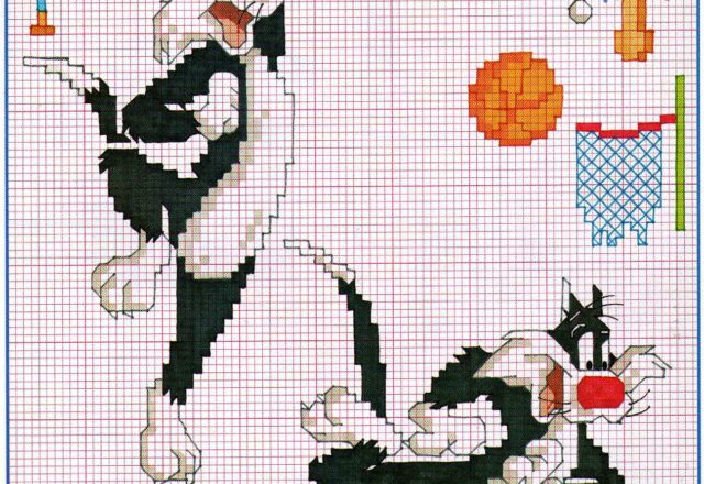 il Gatto Silvestro si diletta nello sporto da ricamare