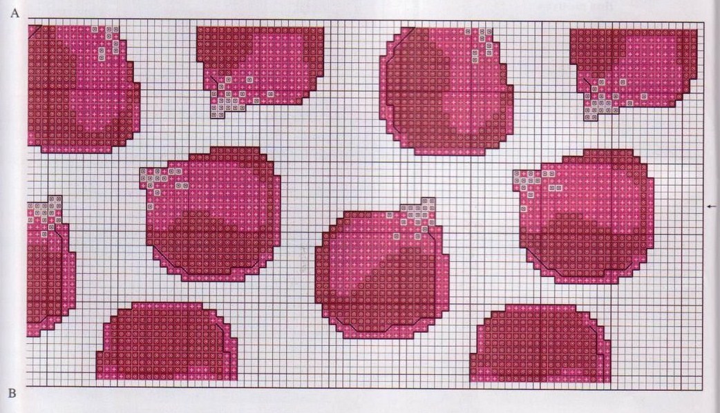 lenzuolo matrimoniale petali di rosa rossi punto croce (5)