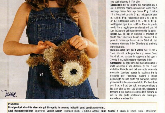 marsupio uncinetto bimba orsetto