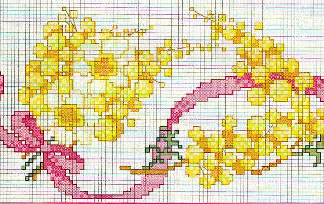 mimosa schema a punto croce