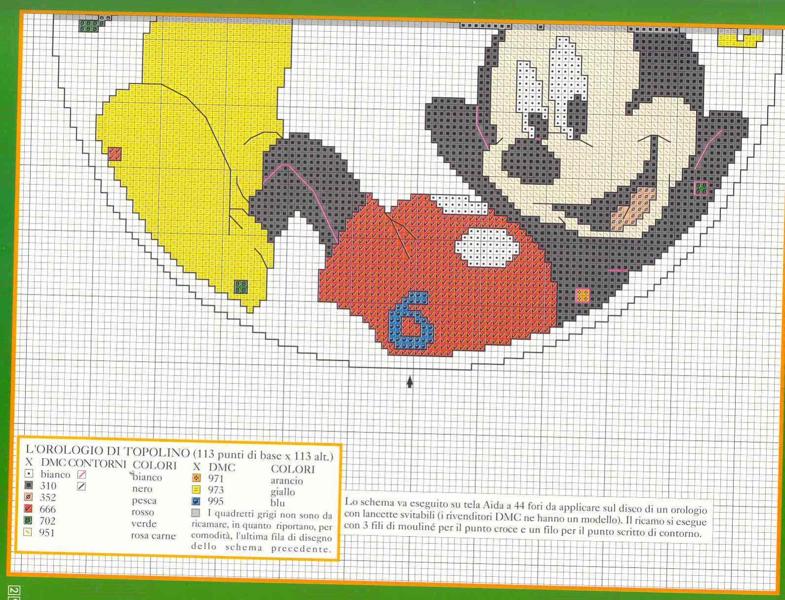 orologio schema punto croce con Topolino (3)