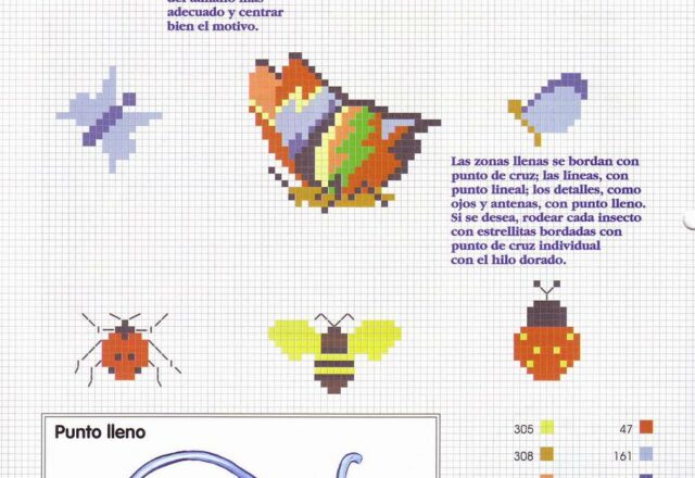piccole farfalle api e coccinelle a punto croce