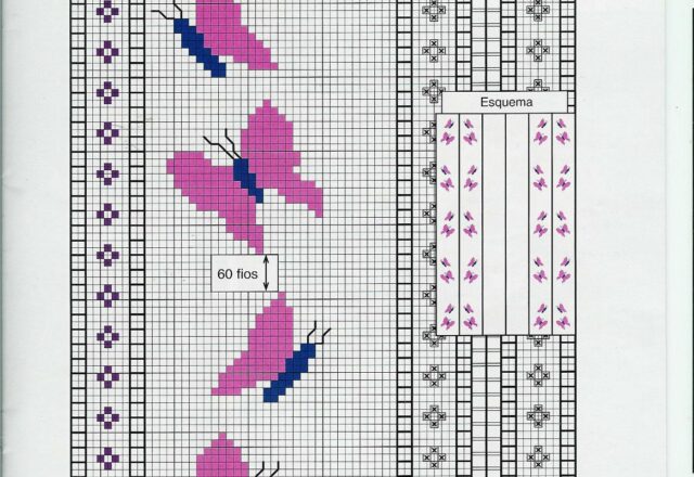 piccoli schemi di farfalle punto croce viola (2)