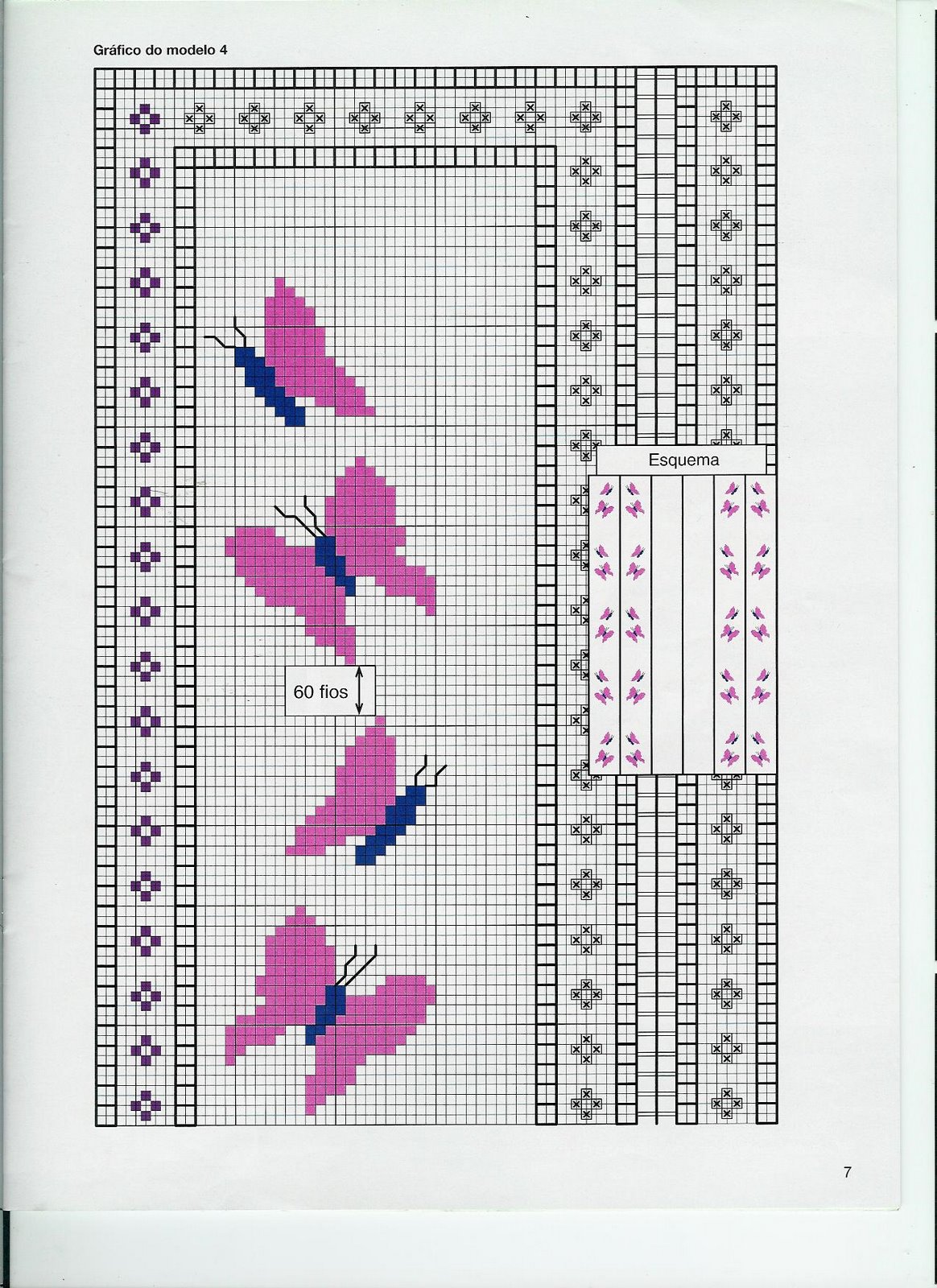 piccoli schemi di farfalle punto croce viola (2)