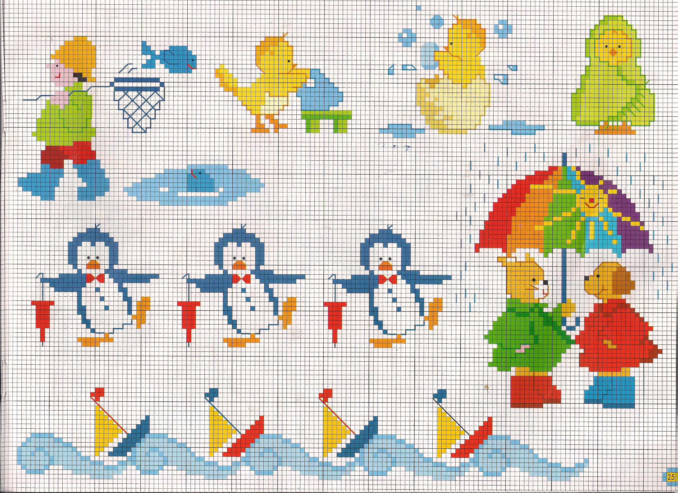 pinguini e navi idee per copertina lenzuolino punto croce
