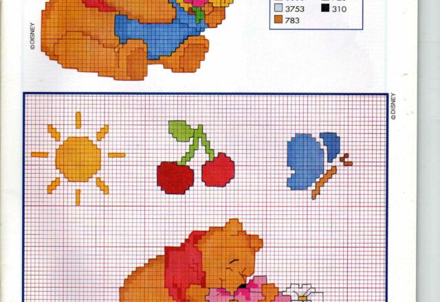 pooh con vaso di fiori