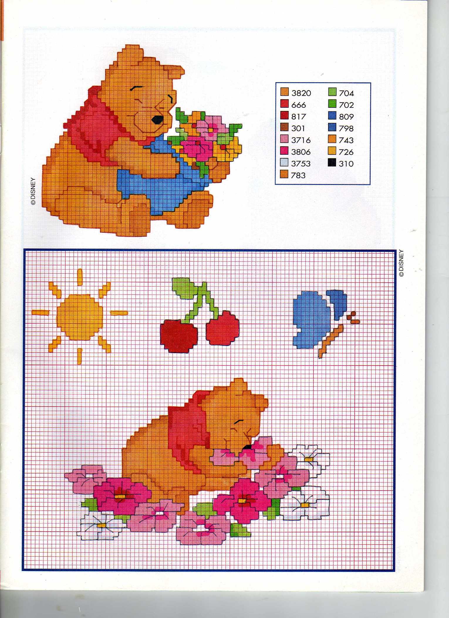 pooh con vaso di fiori