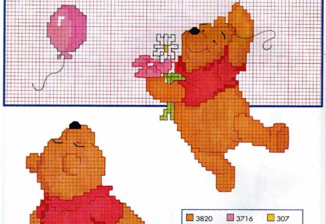 pooh fiori e palloncino