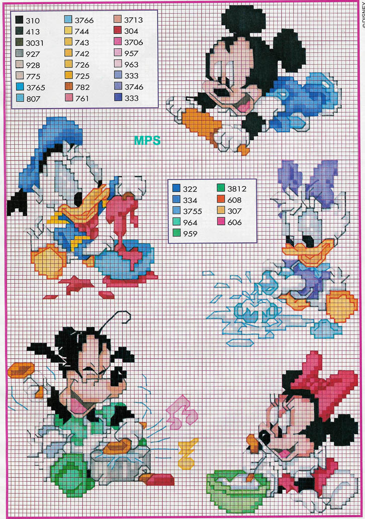 punto croce baby disney in cucina