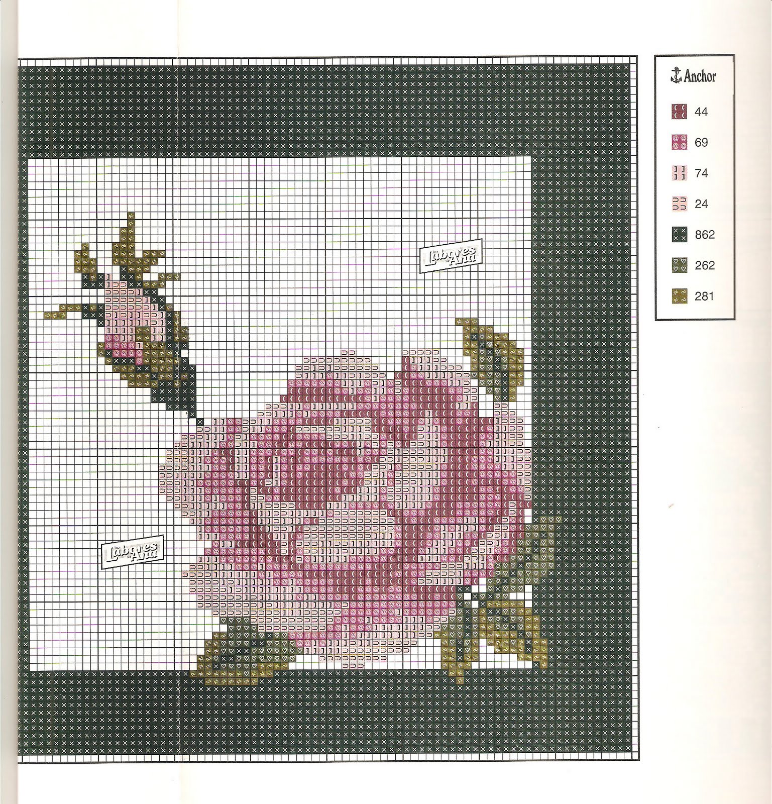 punto croce schema bellissima rosa fiore (1)