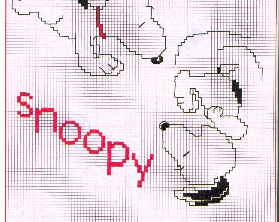 punto croce snoopy rotola peanuts