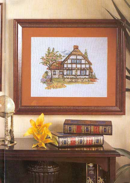 quadro punto croce con cottage inglese (1)