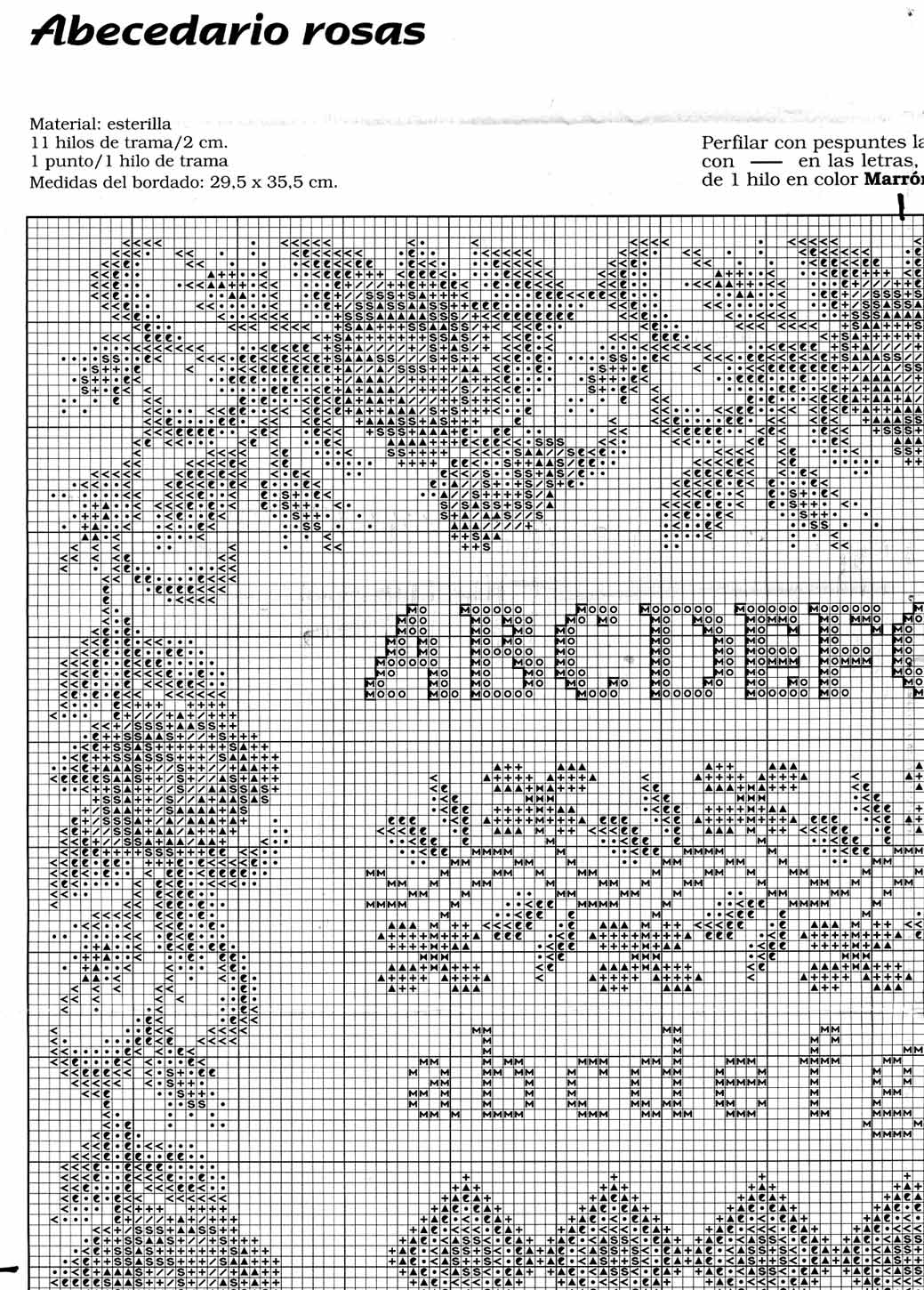 sampler punto croce con alfabeto e rose (2)