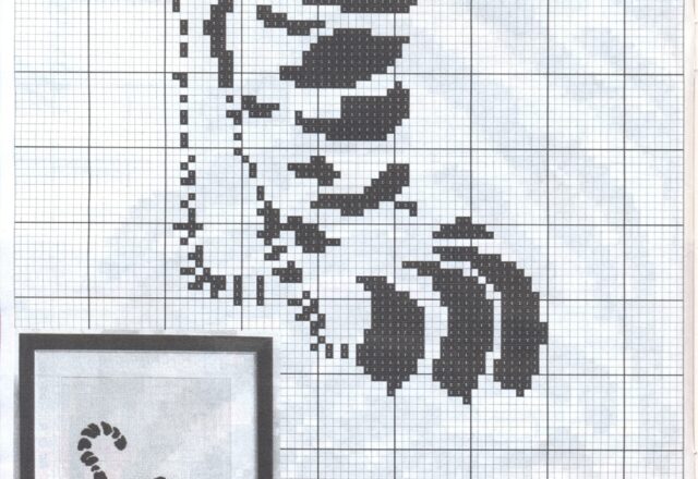 schema punto croce tigre bianco e nero 2