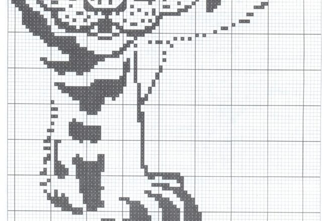 schema punto croce tigre bianco e nero 3