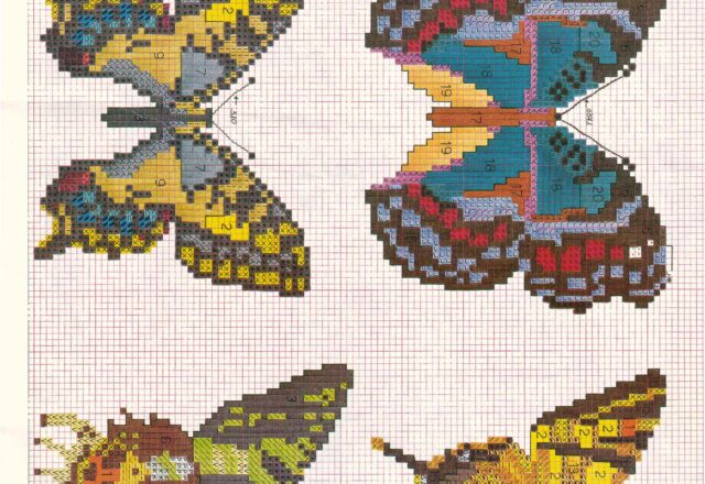 schemi di farfalle punto croce molto realistiche (1)