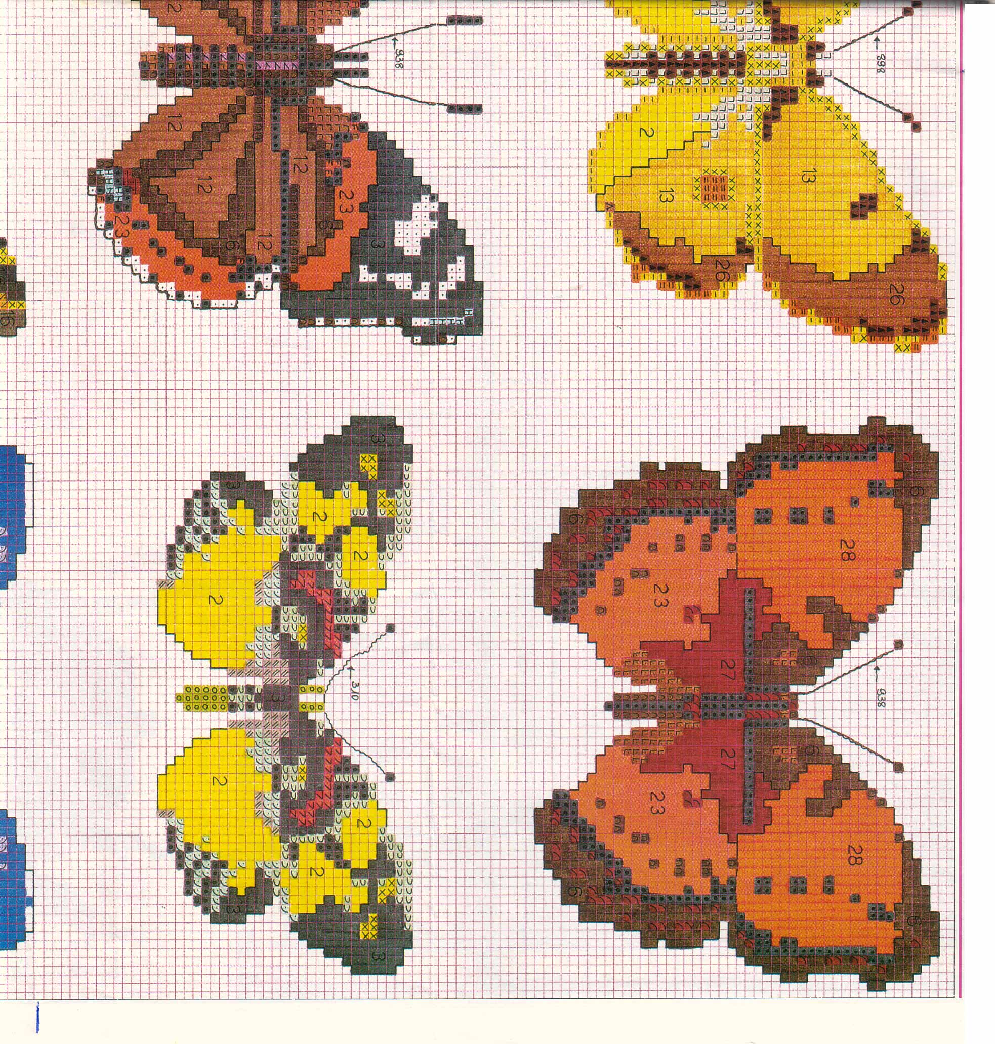 schemi di farfalle punto croce molto realistiche (4)