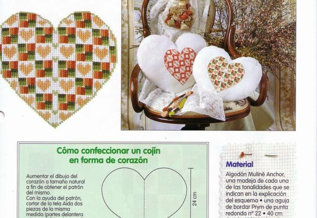 schemi punto croce due cuscini a forma di cuore (1)