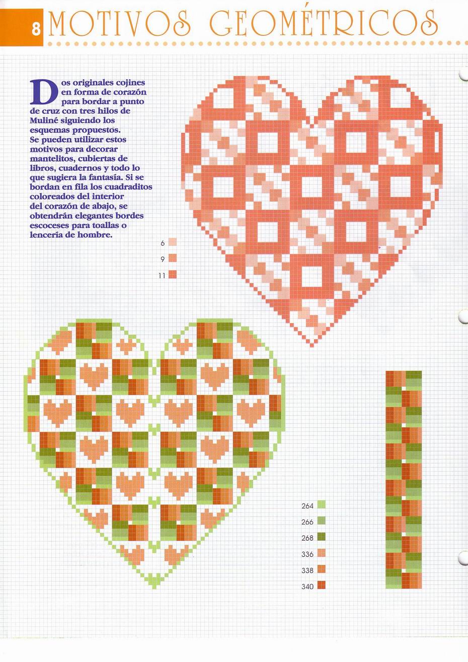 schemi punto croce due cuscini a forma di cuore (2)