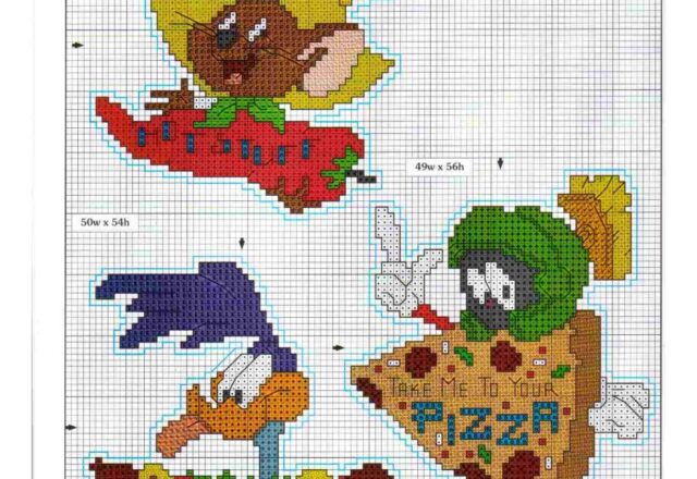 simpatiche calamite punto croce con personaggi Looney Tunes (3)