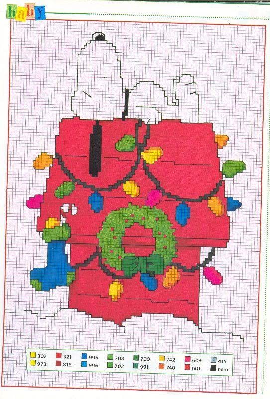 snoopy charlie brown punto croce schema