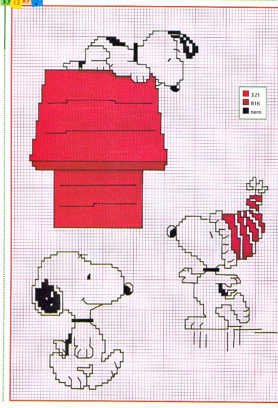 snoopy peanuts punto croce 456