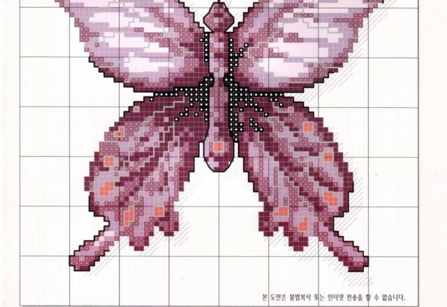 stupenda farfalla viola schema da ricamare